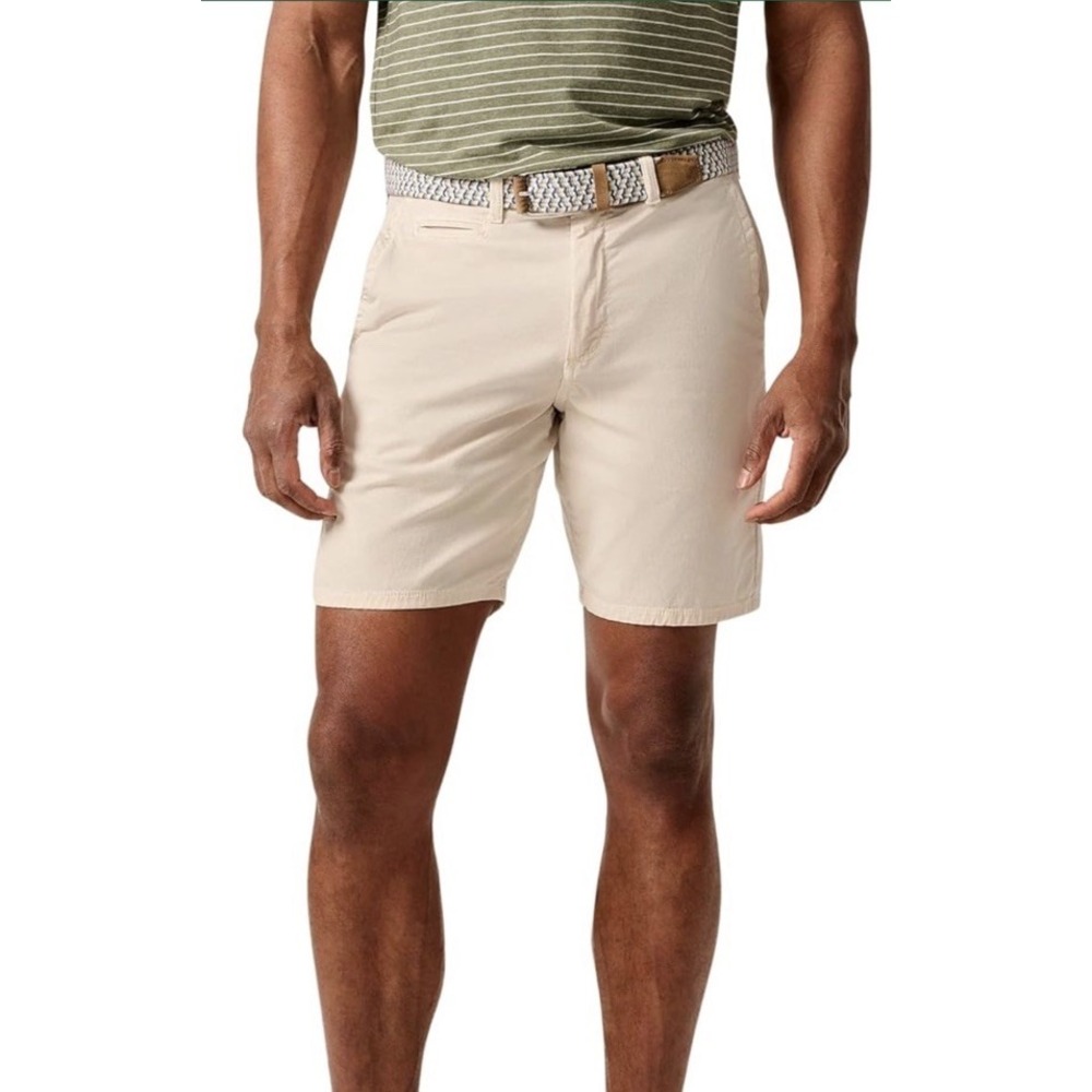 johnnie-O Nassau Cotton‎ Blend Shorts Stone Size 36